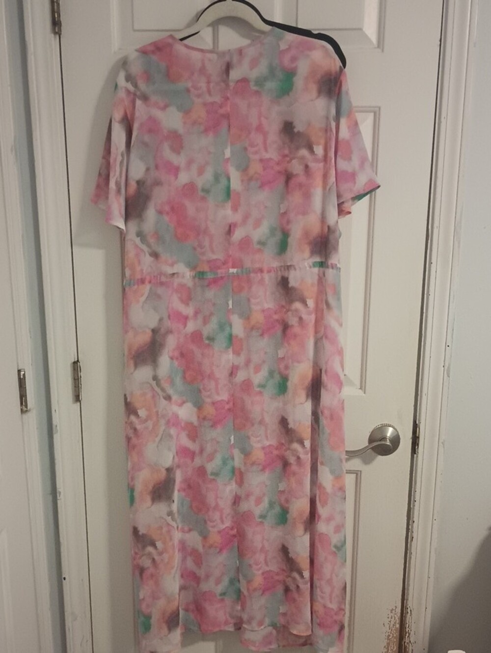 Torrid Sheer Chiffon Kimono Duster Watercolor Cover Up Tie Open Front Size 4x - Picture 8 of 8
